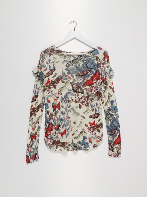 Лонгслив H&M модель 0597059_білий комб. Фото