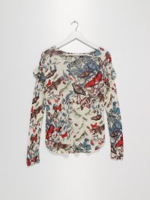 Лонгслив H&M модель 0597059_білий комб. Фото