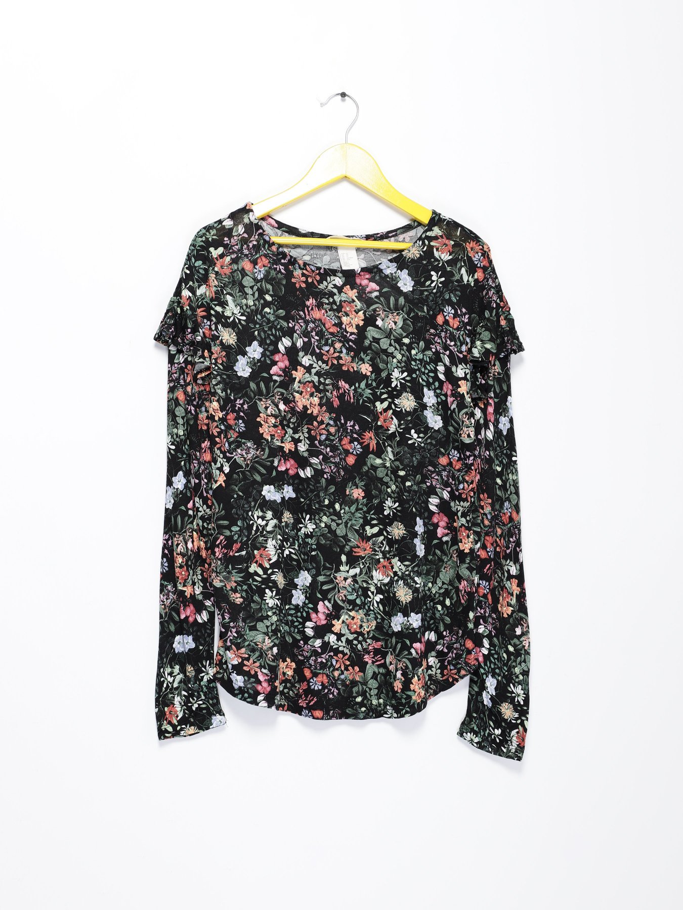 Лонгслив H&M модель 0597059_чорний комб. Фото