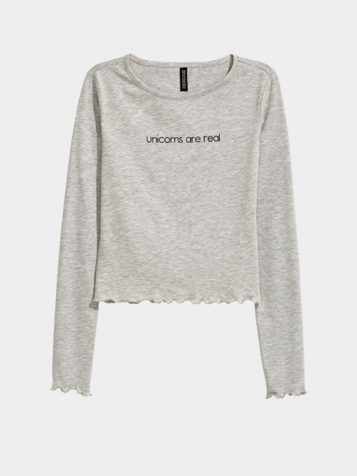 Лонгслив H&M модель 0456042_сірий Фото