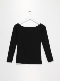 Лонгслів H&M модель 0633965_чорний Фото