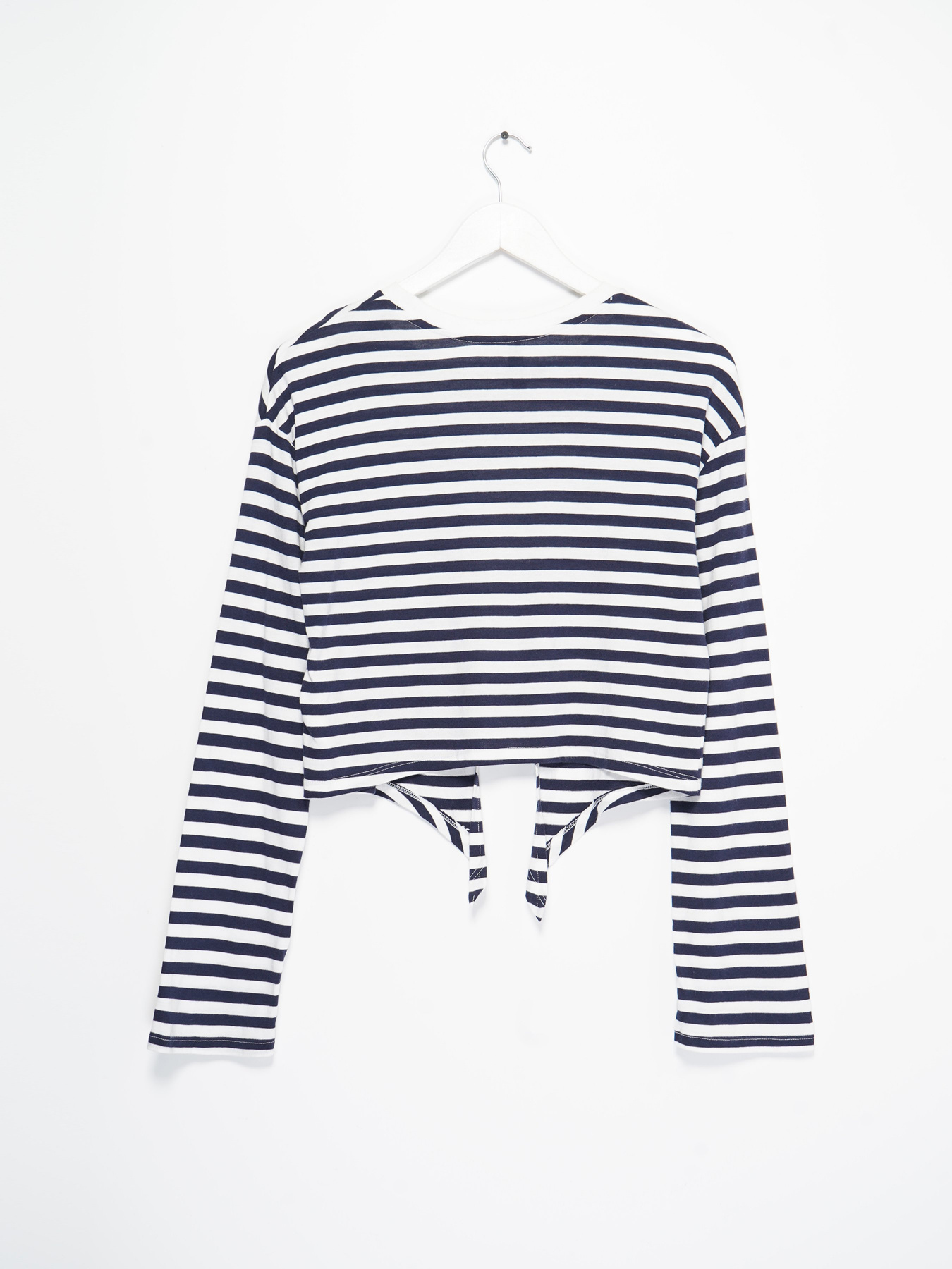 Лонгслив H&M модель 0635844_білий з т.синім Фото