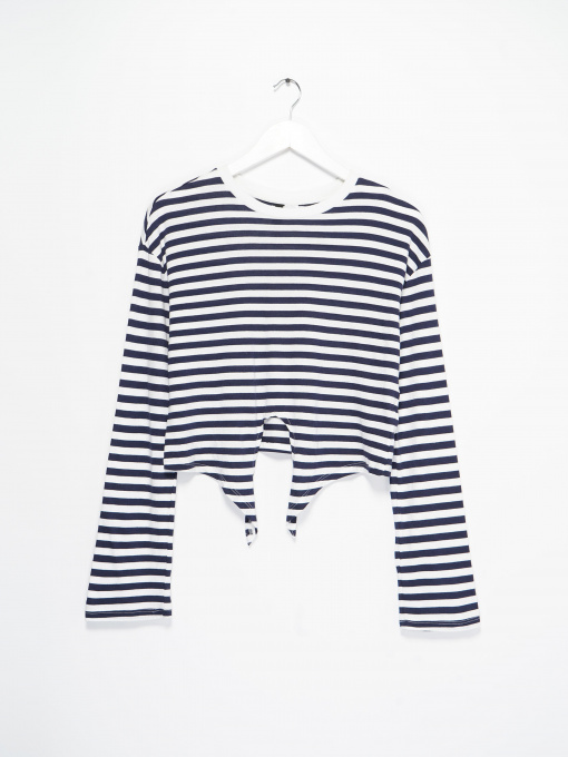 Лонгслив H&M модель 0635844_білий з т.синім Фото