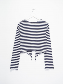 Лонгслів H&M модель 0635844_білий з т.синім Фото