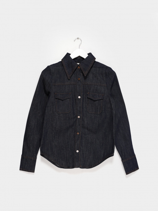 Рубашка H&M модель 0689982_т.синій Фото