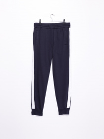 Брюки повседневные H&M модель 0694968_т.синій з білим Фото