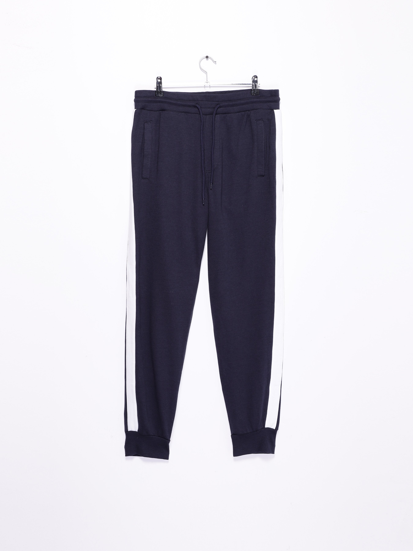 Брюки H&M модель 0694968_т.синій з білим Фото