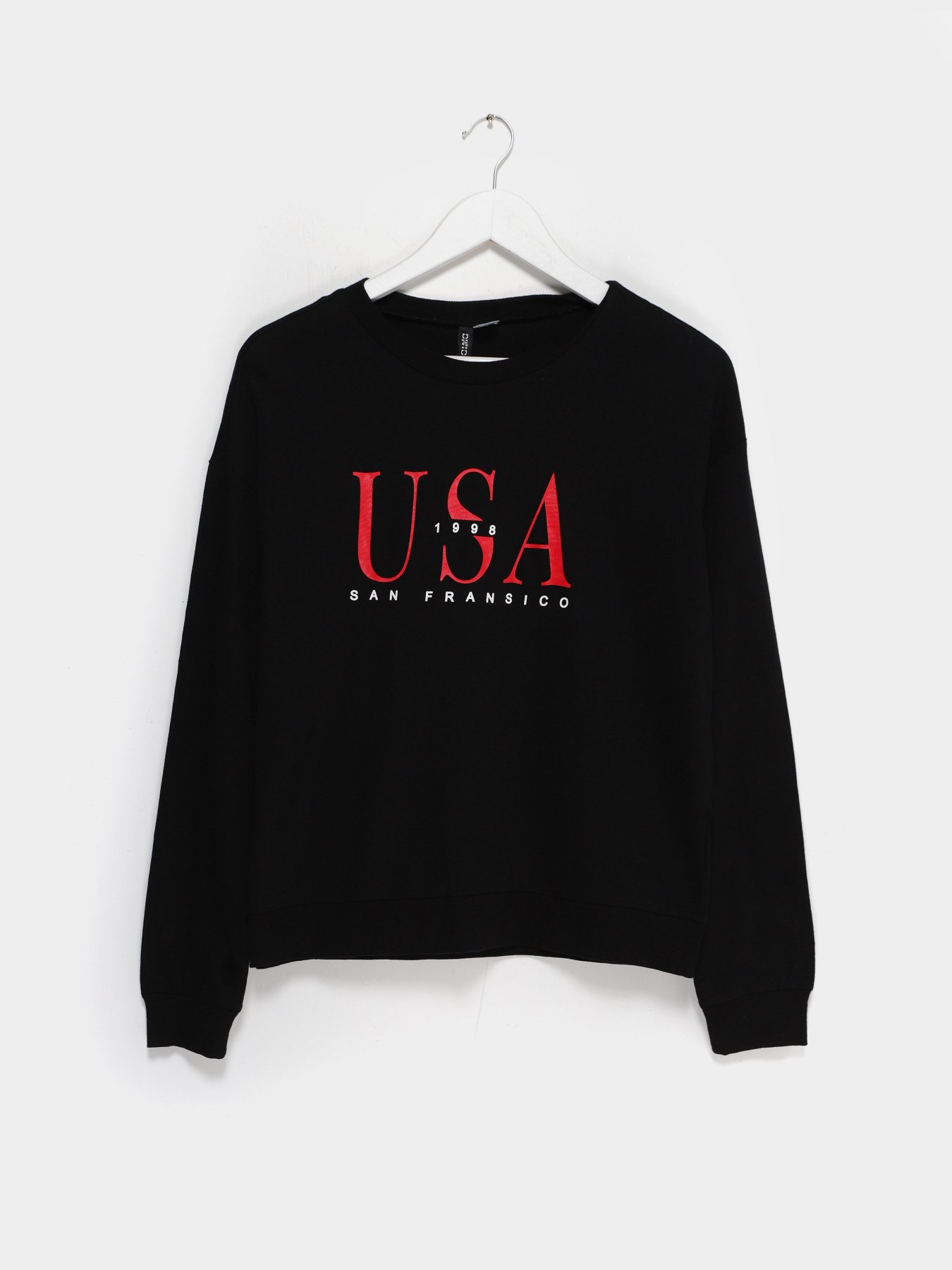 Свитшот H&M модель 0698328_чорний комб. Фото