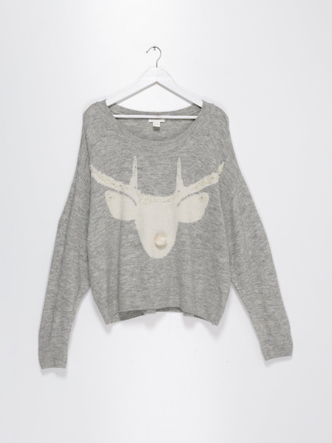 Джемпер H&M модель 0699934_сірий з білим Фото