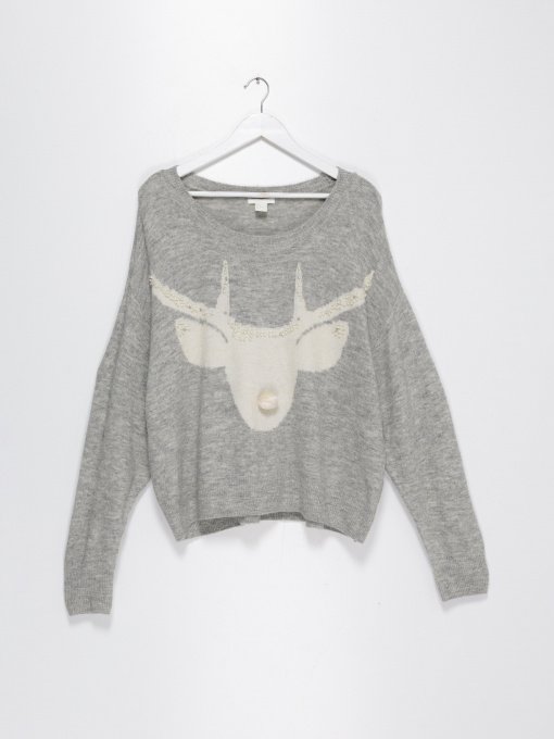 Джемпер H&M модель 0699934_сірий з білим Фото