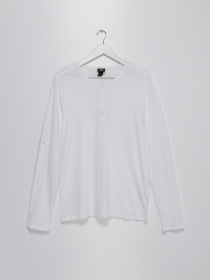 Лонгслів H&M модель 0724436_білий Фото