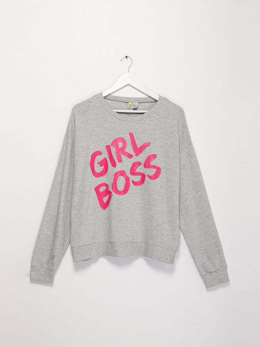 Свитшот H&M модель 0754926_с.сірий з рожевим Фото