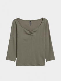 Лонгслив H&M модель 0476569_хакі Фото