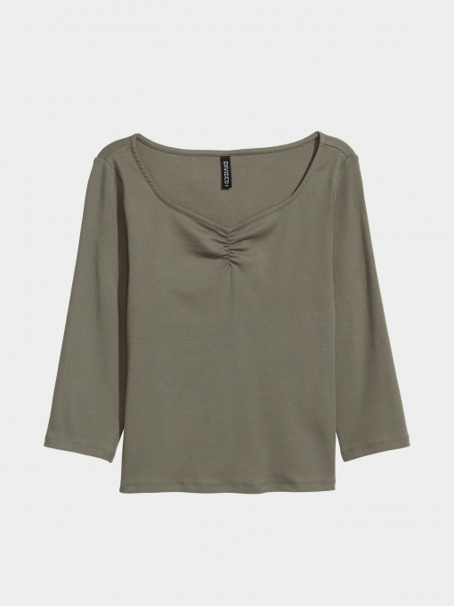 Лонгслив H&M модель 0476569_хакі Фото