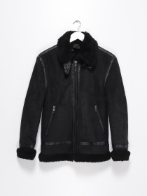 Дубленка H&M модель 0769125_чорний Фото