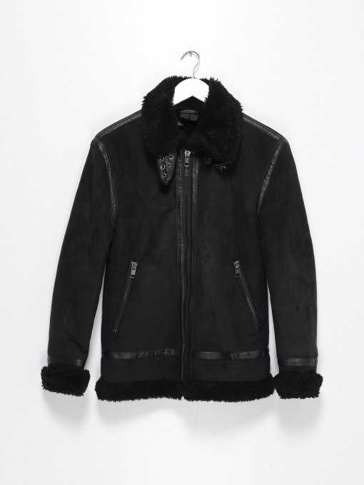 Дубленка H&M модель 0769125_чорний Фото