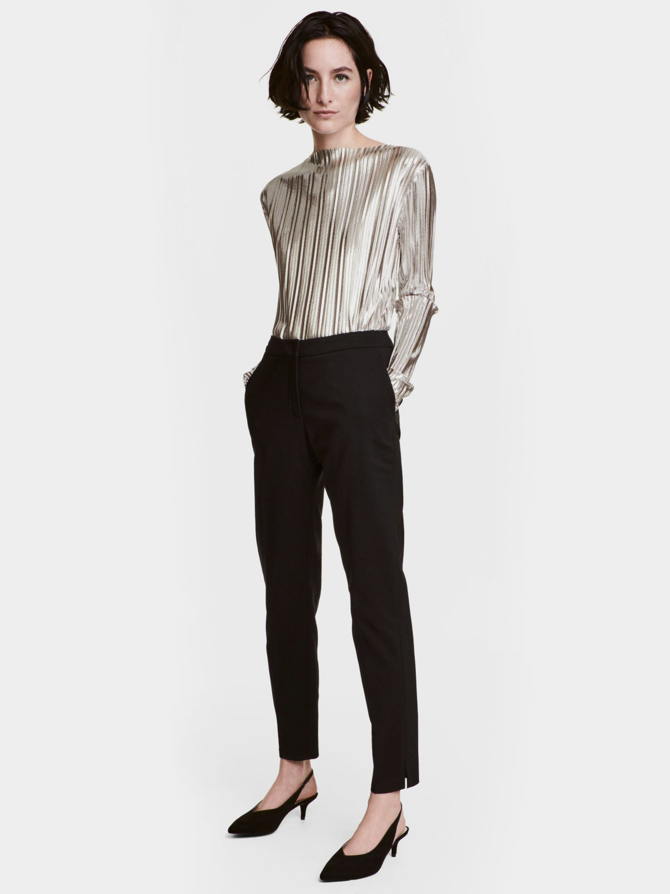 Классические штаны H&M модель 0298973_чорний Фото