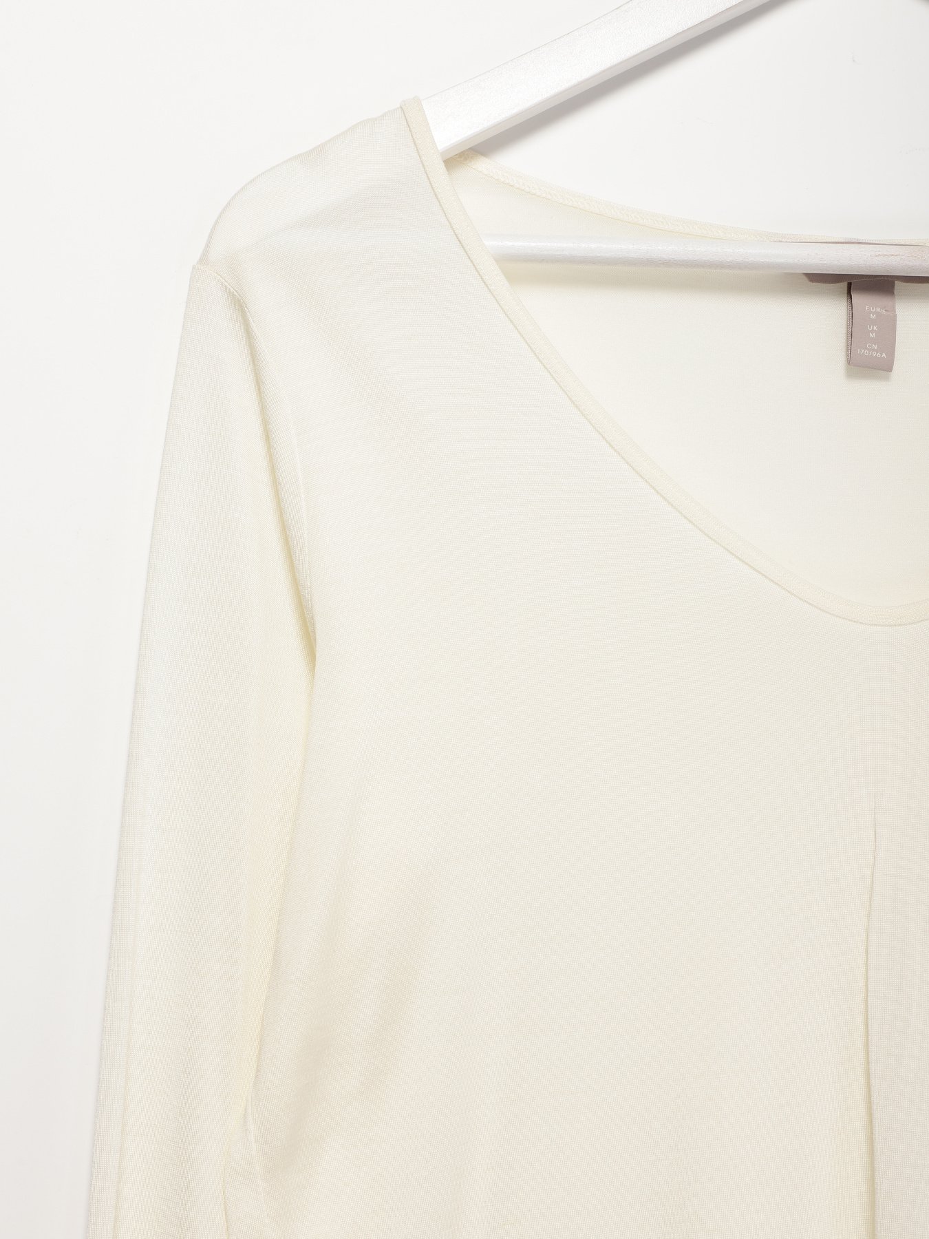 Лонгслів H&M модель 0804541_білий Фото