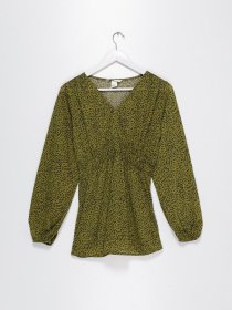 Блуза H&M модель 0808819_зелений з чорним Фото