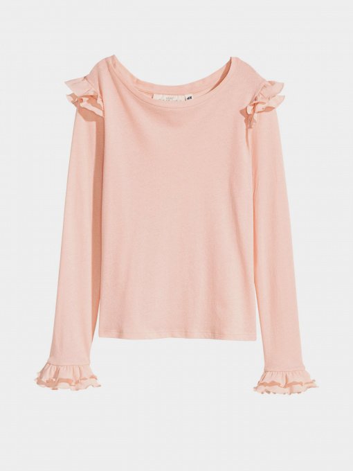 Лонгслив H&M модель 0529621_персиковий Фото