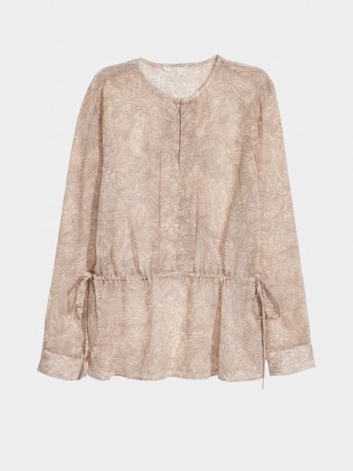 Блуза H&M модель 0535455_бежевий комб. Фото