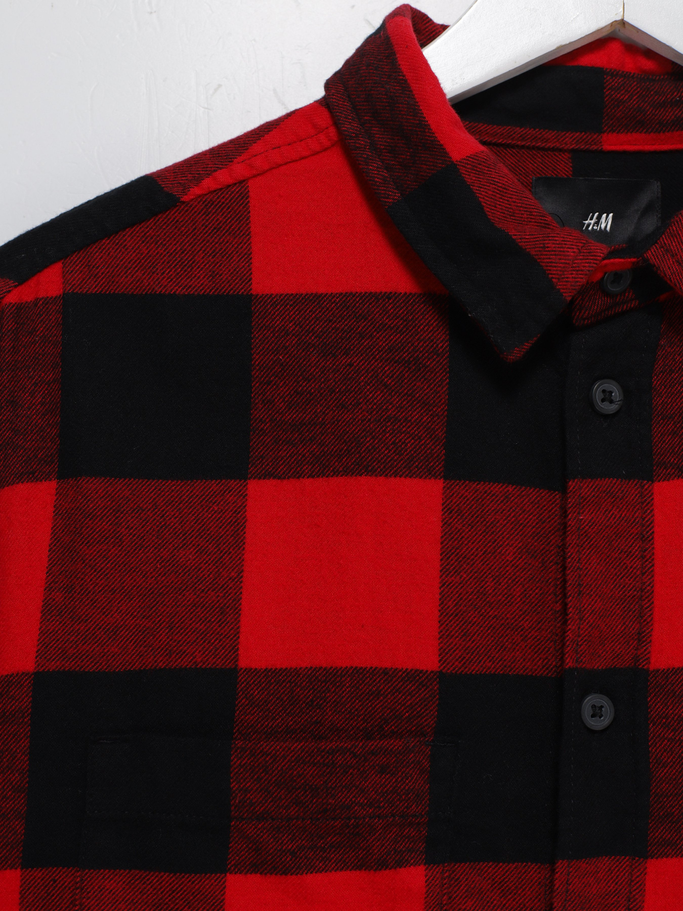 Сорочка повсякденна H&M модель 0908891_червоний комб. Фото