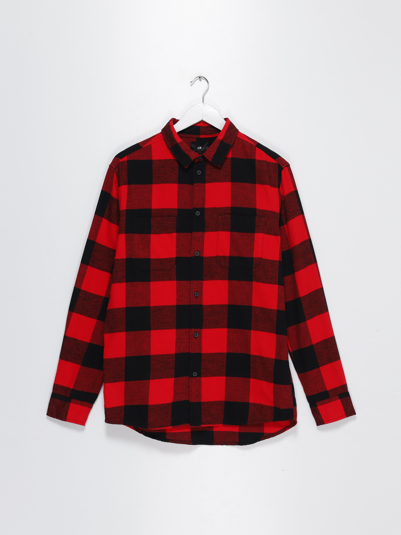 Сорочка повсякденна H&M модель 0908891_червоний комб. Фото