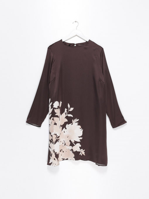 Платье миди H&M модель 0926736_т.коричневий комб. Фото