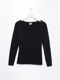 Лонгслив H&M модель 0116379_чорний Фото