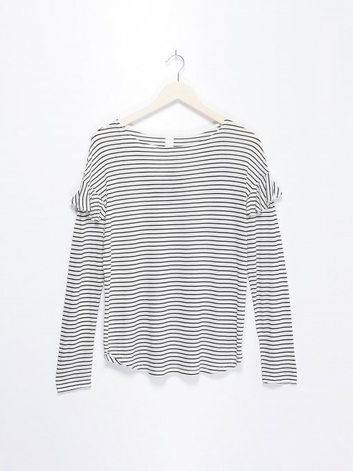 Лонгслів H&M модель 0128129_білий з чорним Фото