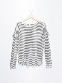 Лонгслів H&M модель 0128129_білий з чорним Лонгслів H&M модель 0128129_білий з чорним Фото