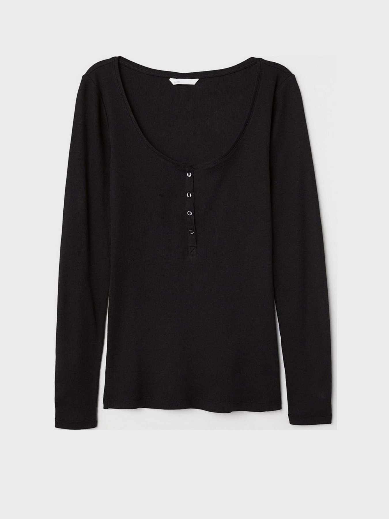 Лонгслив H&M модель 0237222_чорний Фото