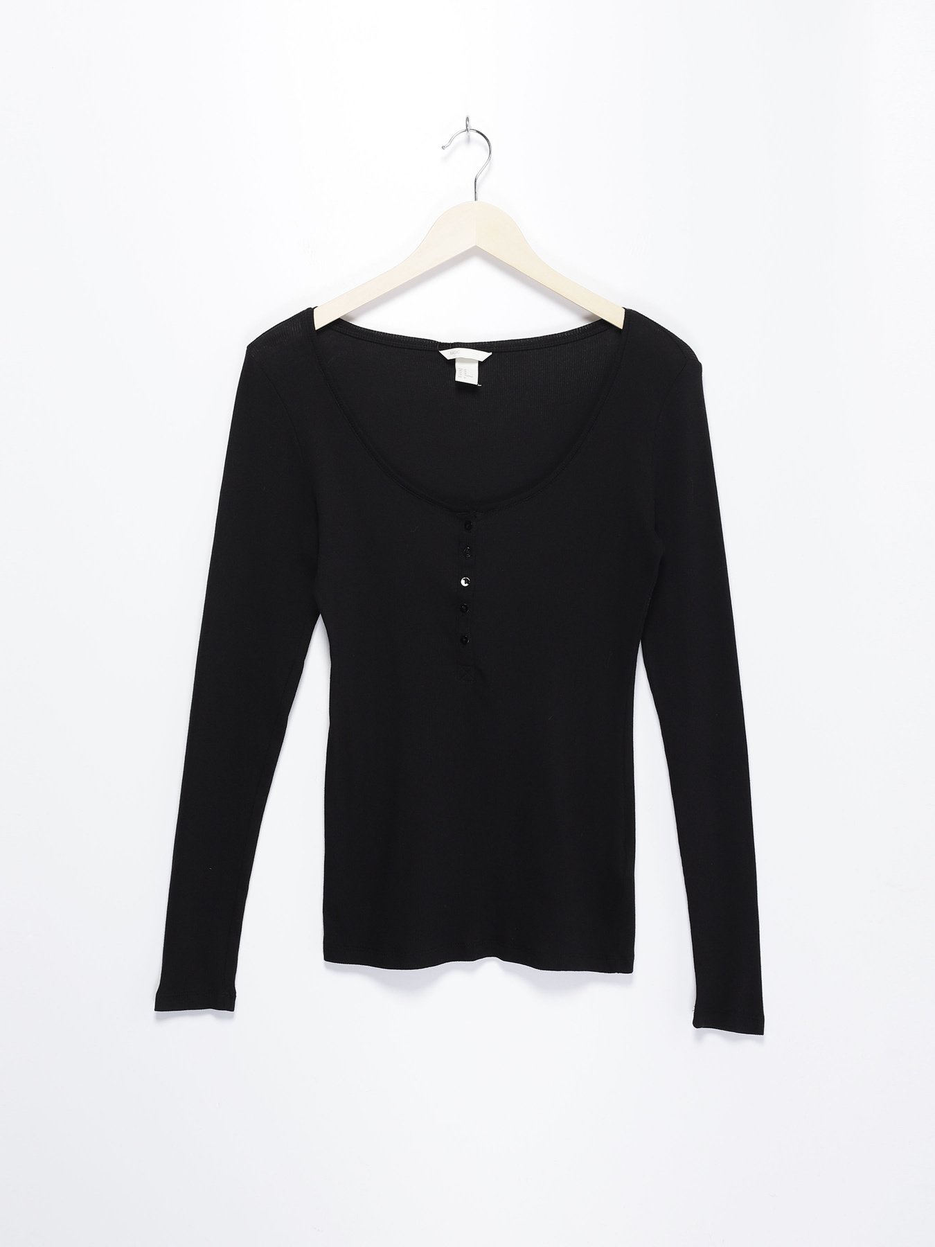 Лонгслив H&M модель 0237222_чорний Фото