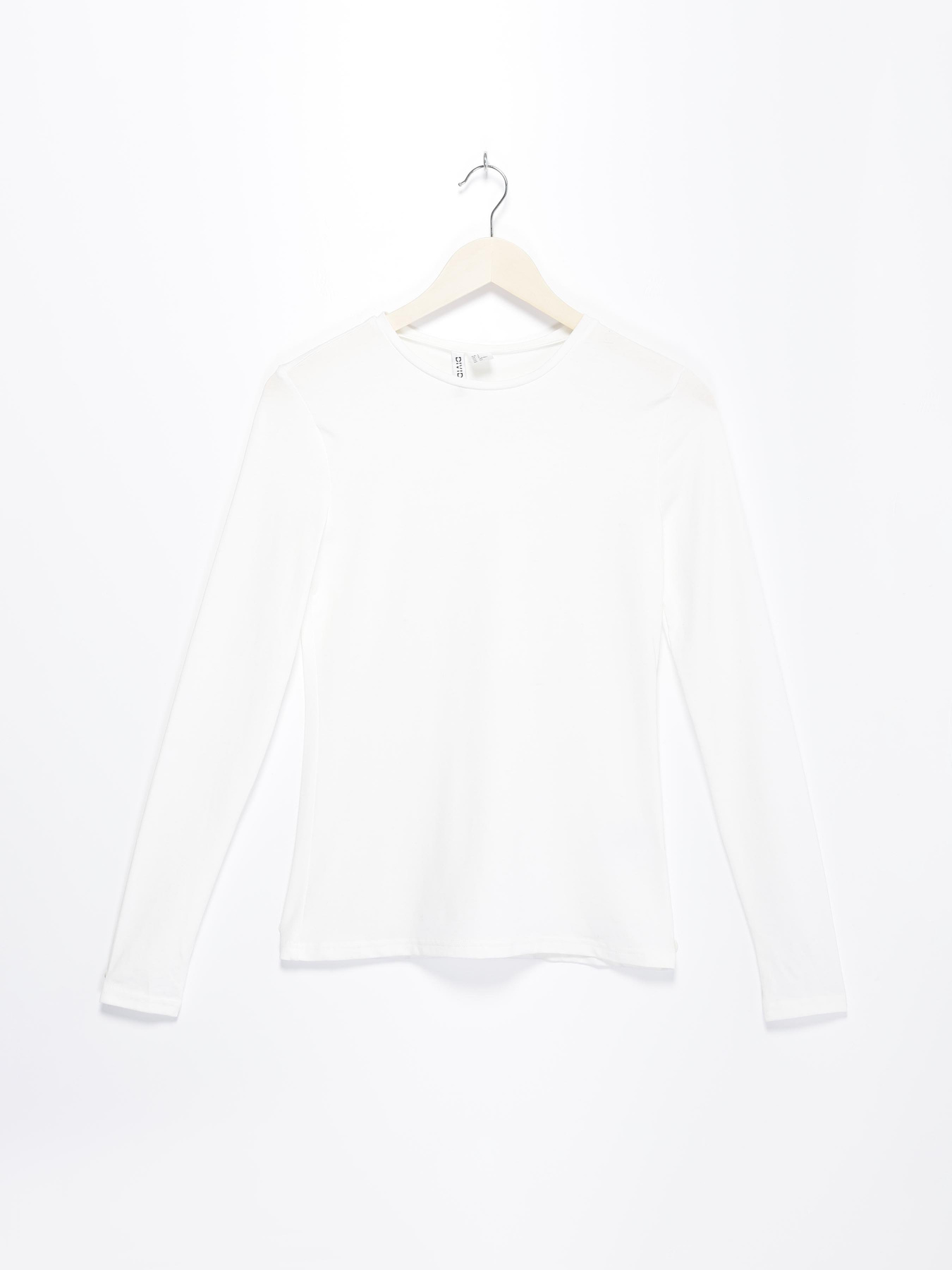 Лонгслив H&M модель 0238197_білий Фото