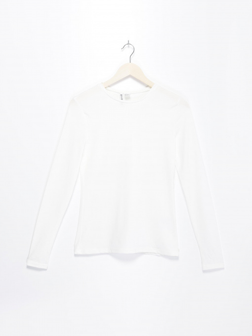 Лонгслив H&M модель 0238197_білий Фото