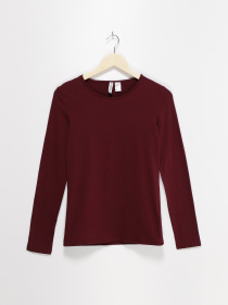 Лонгслив H&M модель 0238197_бордовий Фото