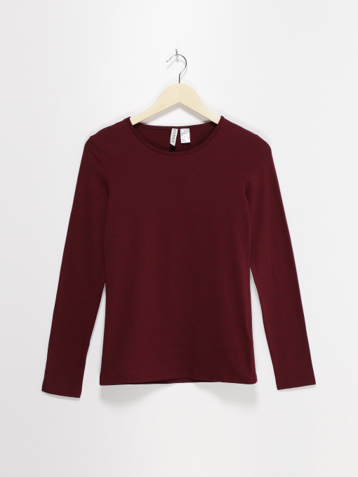 Лонгслів H&M модель 0238197_бордовий Фото