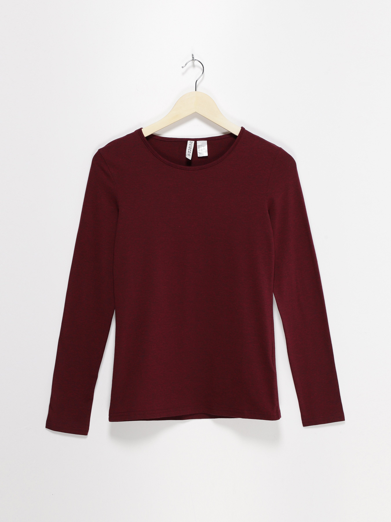 Лонгслив H&M модель 0238197_бордовий Фото