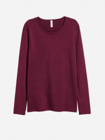Лонгслив H&M модель 0238197_бордовий Фото