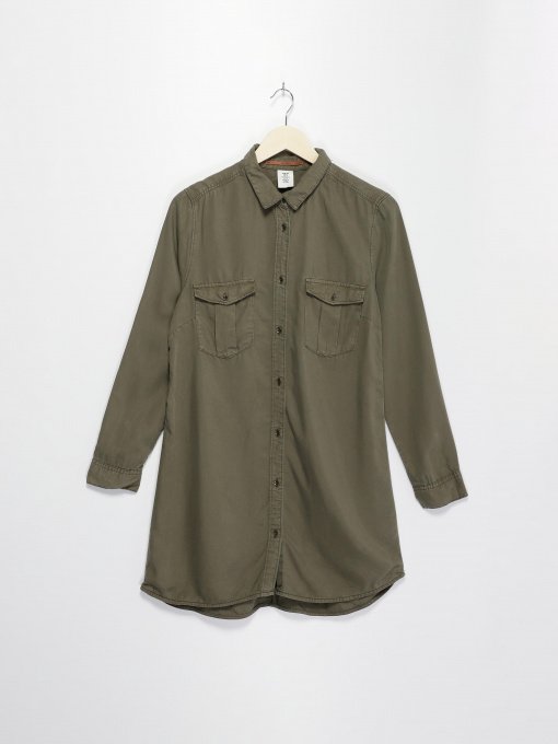 Платье мини H&M модель 0301656_хакі Фото