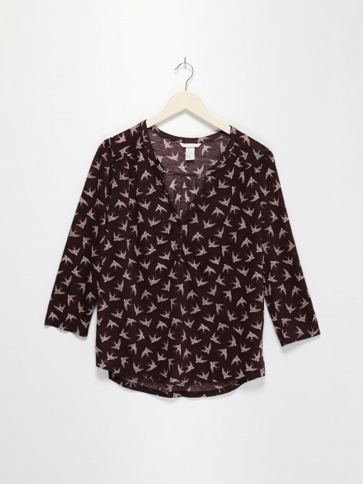 Лонгслив H&M модель 0308061_т.фіолетовий комб. Фото