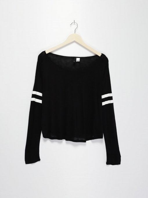 Лонгслів H&M модель 0328175_чорний Фото