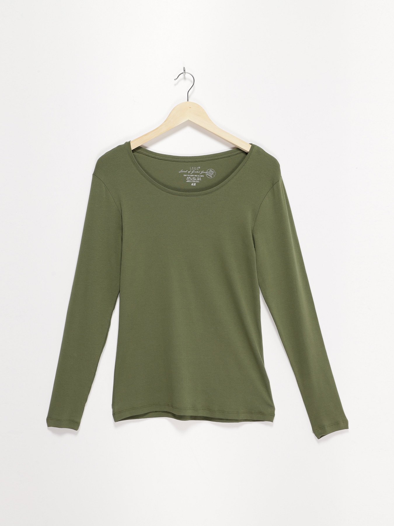 Лонгслив H&M модель 0355167_зелений Фото