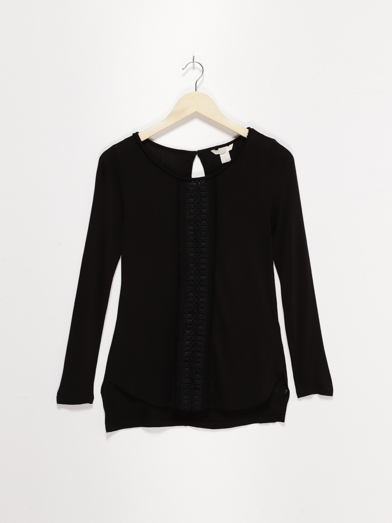 Лонгслив H&M модель 0357997_чорний Фото