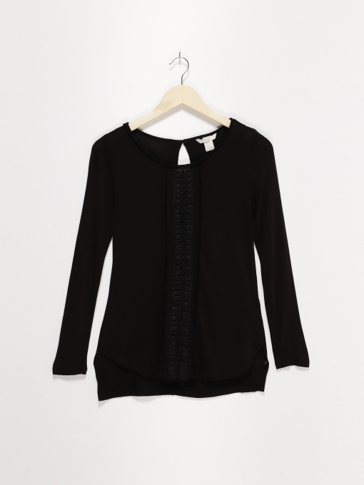 Лонгслив H&M модель 0357997_чорний Фото