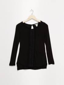 Лонгслив H&M модель 0357997_чорний Фото