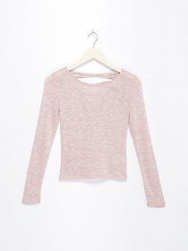 Лонгслив H&M модель 0379728_бежевий комб. Фото