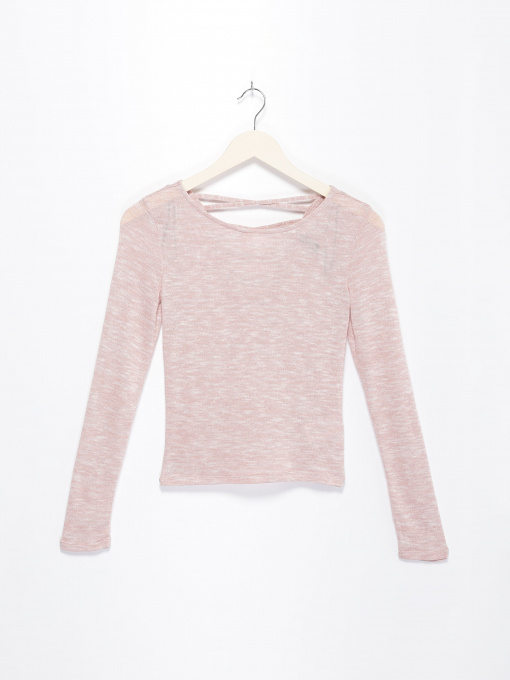 Лонгслів H&M модель 0379728_бежевий комб. Фото