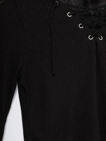 Лонгслив H&M модель 0382746_чорний Фото