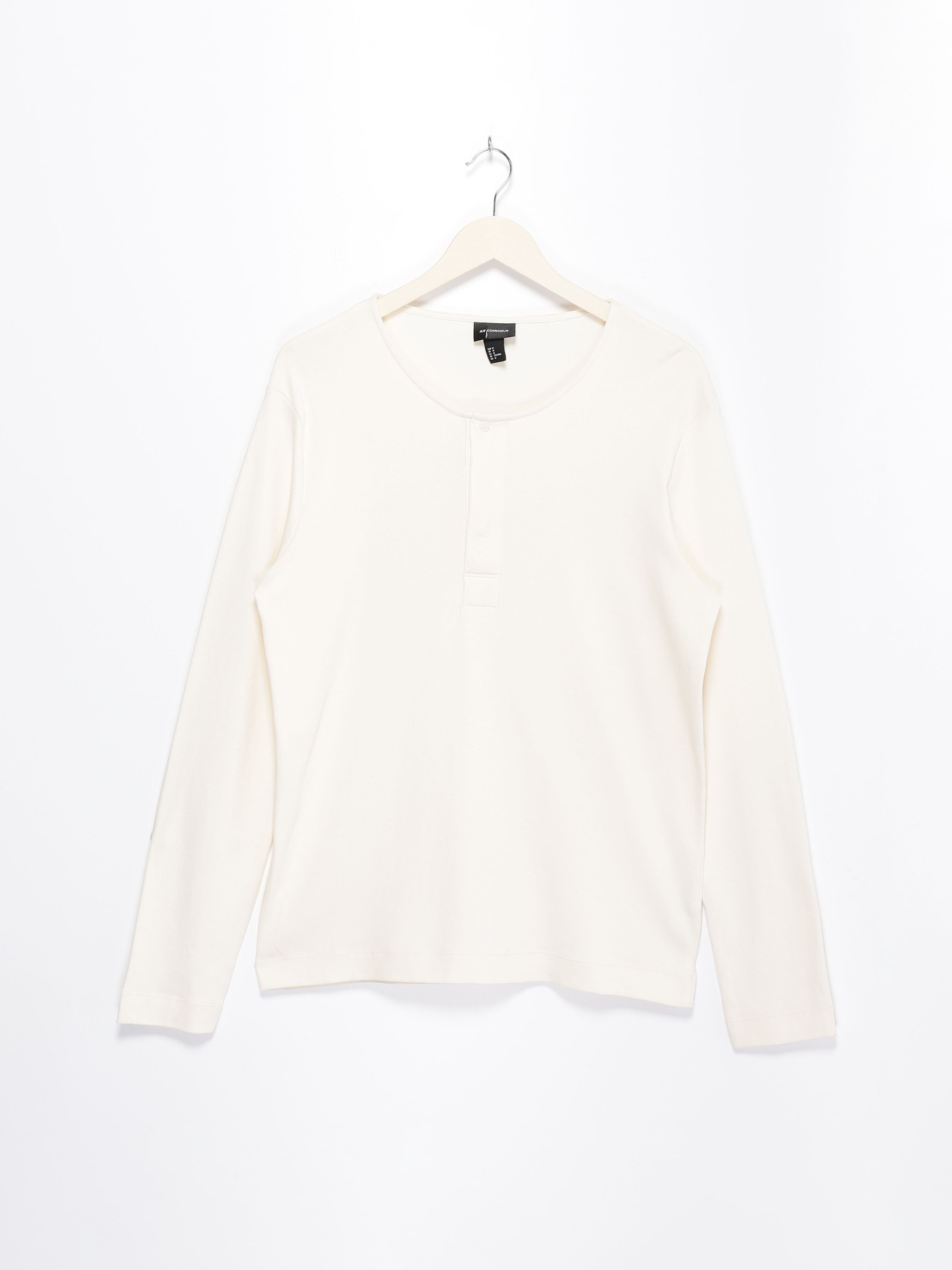 Лонгслив H&M модель 0393532_молочний Фото